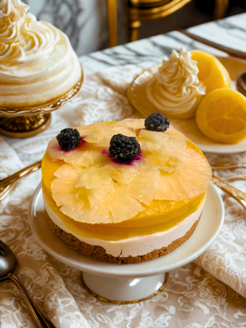 PASTEL MOUSSE DE QUESO CON PIÑA
