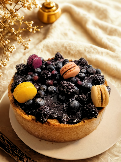 PASTEL DE QUESO CON ARÁNDANOS