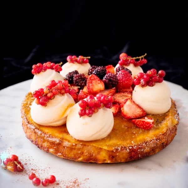Pastel de requesón con yema