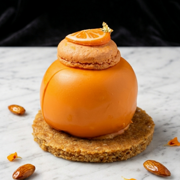 Pastel Individual de Naranja y Almendra